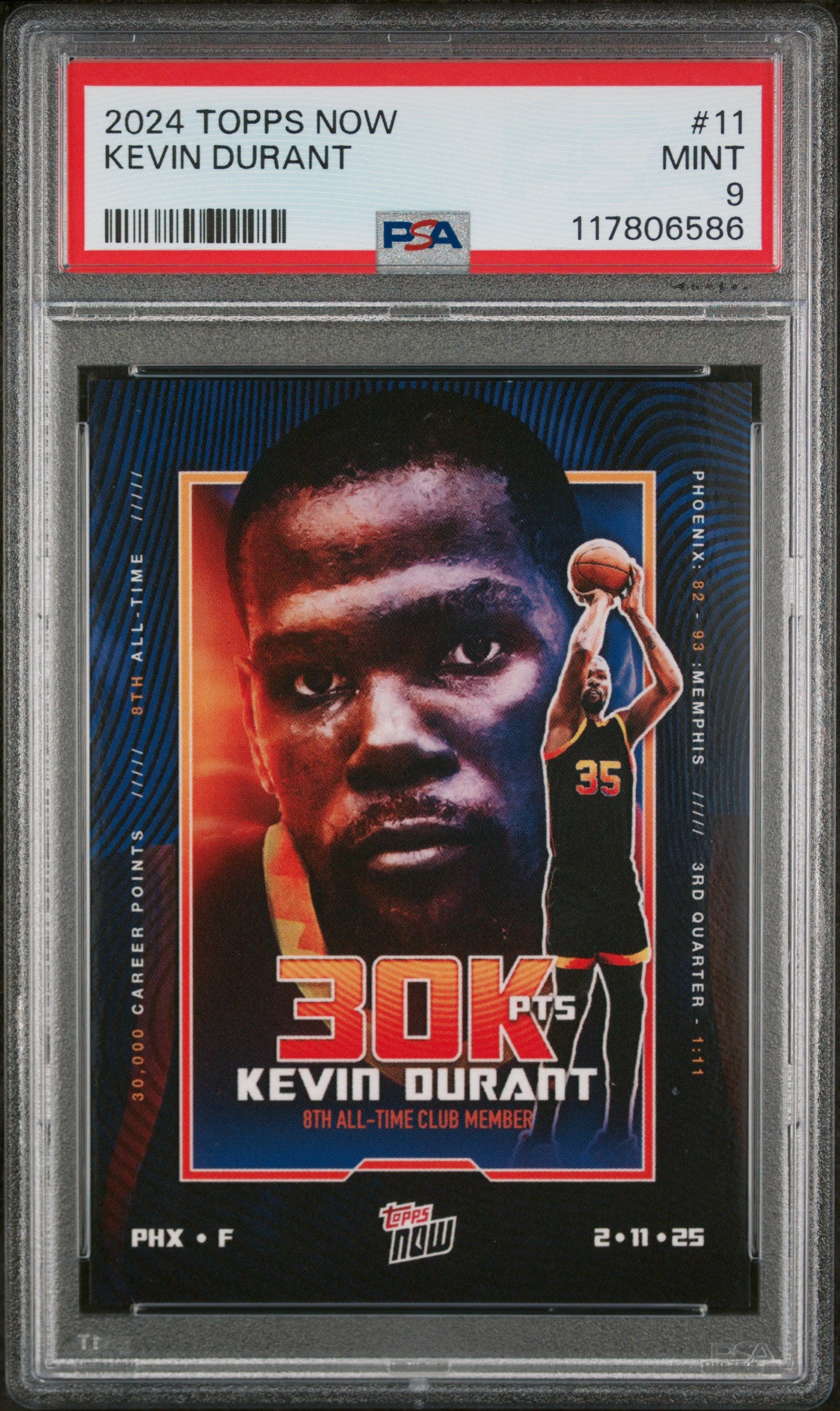 (5)2024 Topps Now #11 Kevin Durant PSA 9