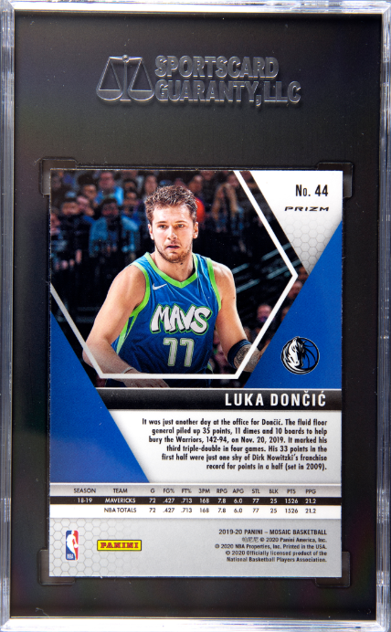 2019-20 Panini Mosaic #44 Luka Doncic Silver Prizm SGC 10