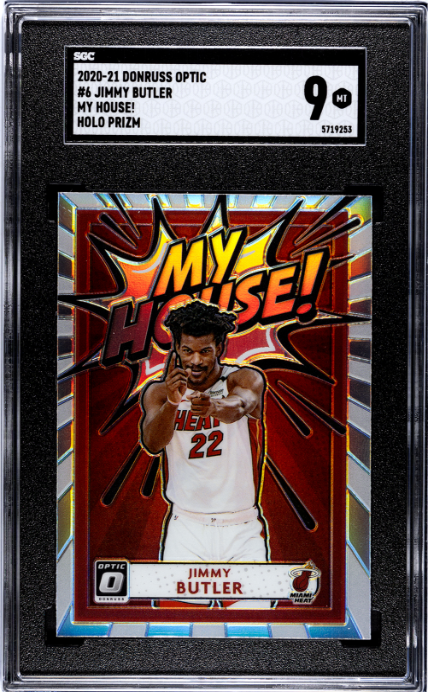 2020-21 Donruss Optic #6 Jimmy Butler My House! Holo Prizm SGC 9