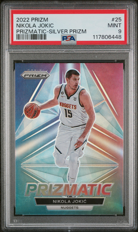 2022 Panini Prizm Prizmatic #25 Nikola Jokic Prizmatic-Silver Prizm PSA 9