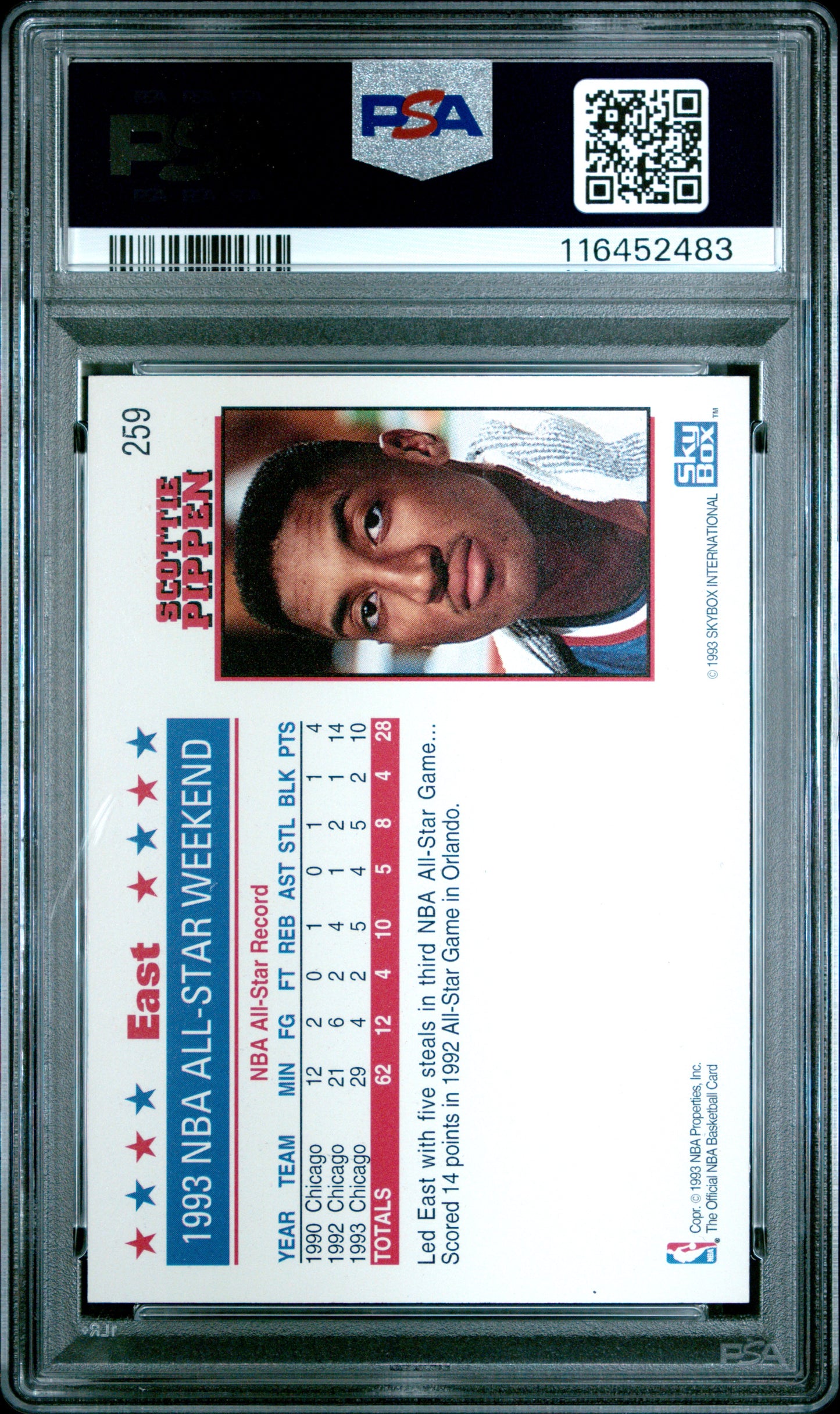 1993 Hoops #259 Scottie Pippen PSA 9