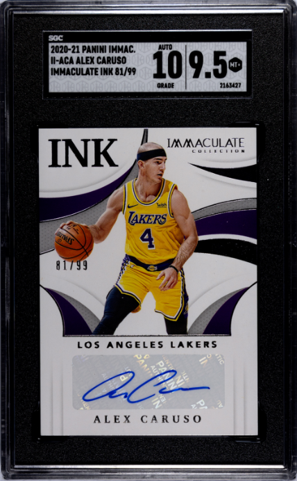 2020-21 Panini Immaculate Col. #II-ACA Alex Caruso 81/99 Immaculate Ink SGC 9.5-10