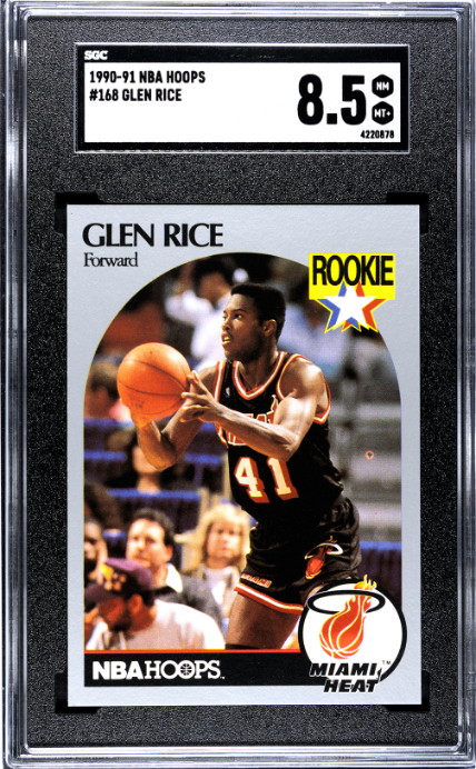 1990-91 Nba Hoops #168 Glen Rice RC SGC 8.5