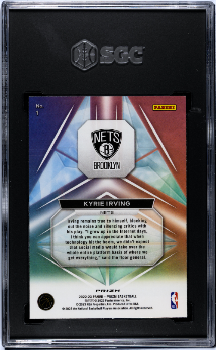 2022-23 Panini Prizm #1 Kyrie Irving Prizmatic Fast Break SGC 8.5