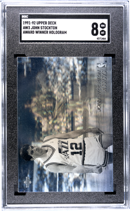 1991-92 Upper Deck #AW3 John Stockton Award Winner Hologram SGC 8