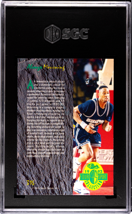 1993 Classic Four Sport #316 Alonzo Mourning All-Rookie SGC 8