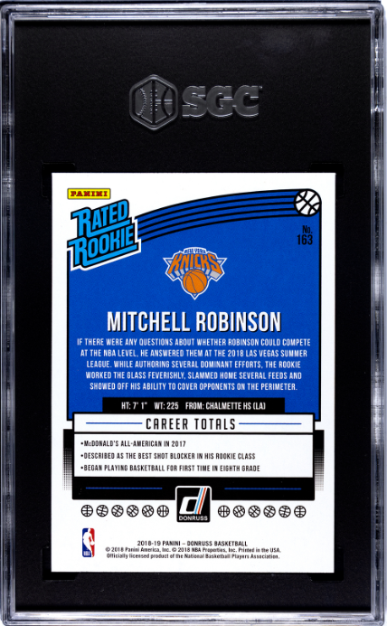 2018-19 Donruss #163 Mitchell Robinson RR SGC 9