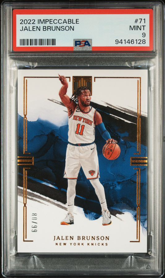 2022 Panini Impeccable #71 Jalen Brunson 80/99 PSA 9
