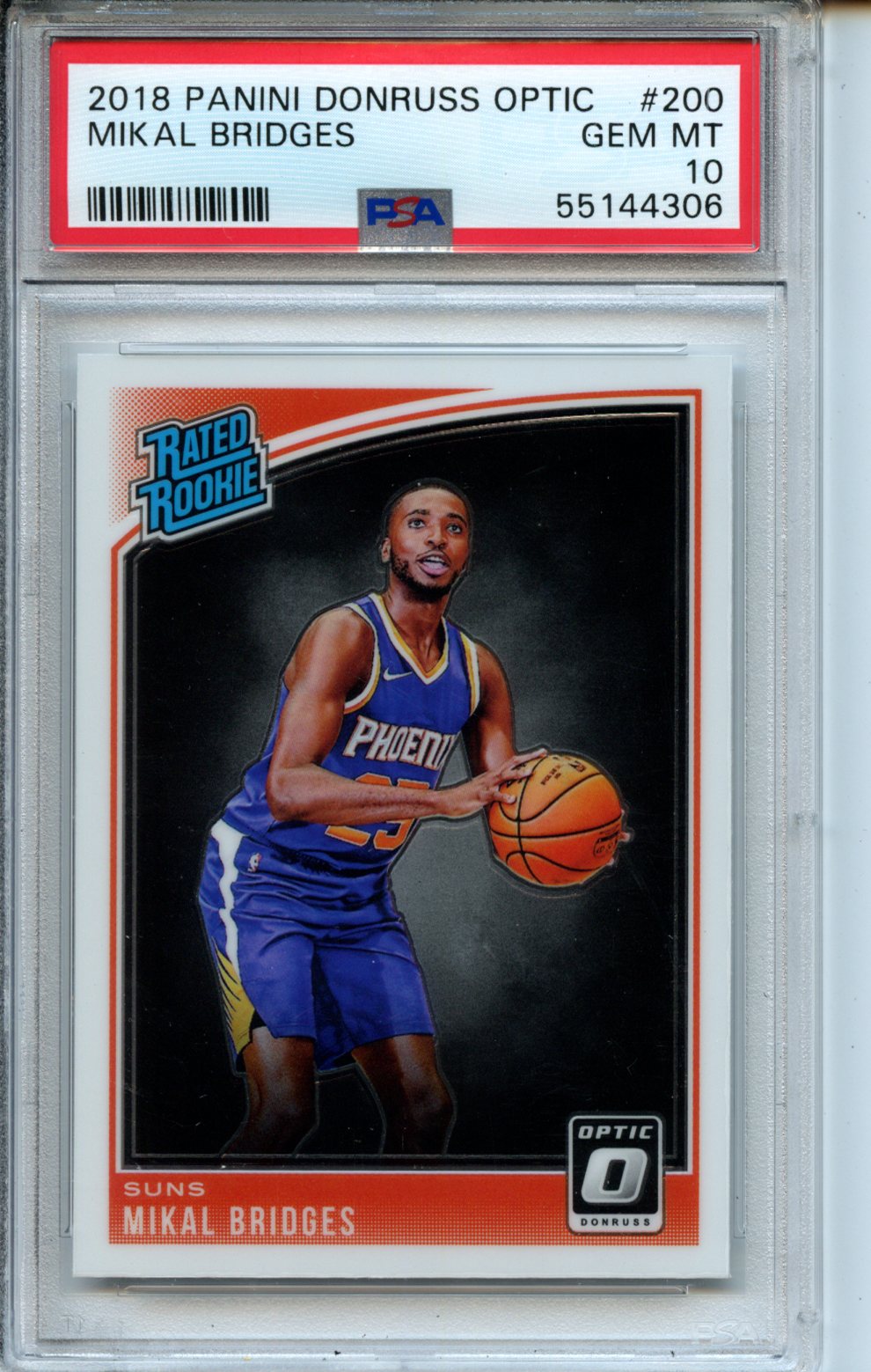 2018 Panini Donruss Optic #200 Mikal Bridges RR PSA 10
