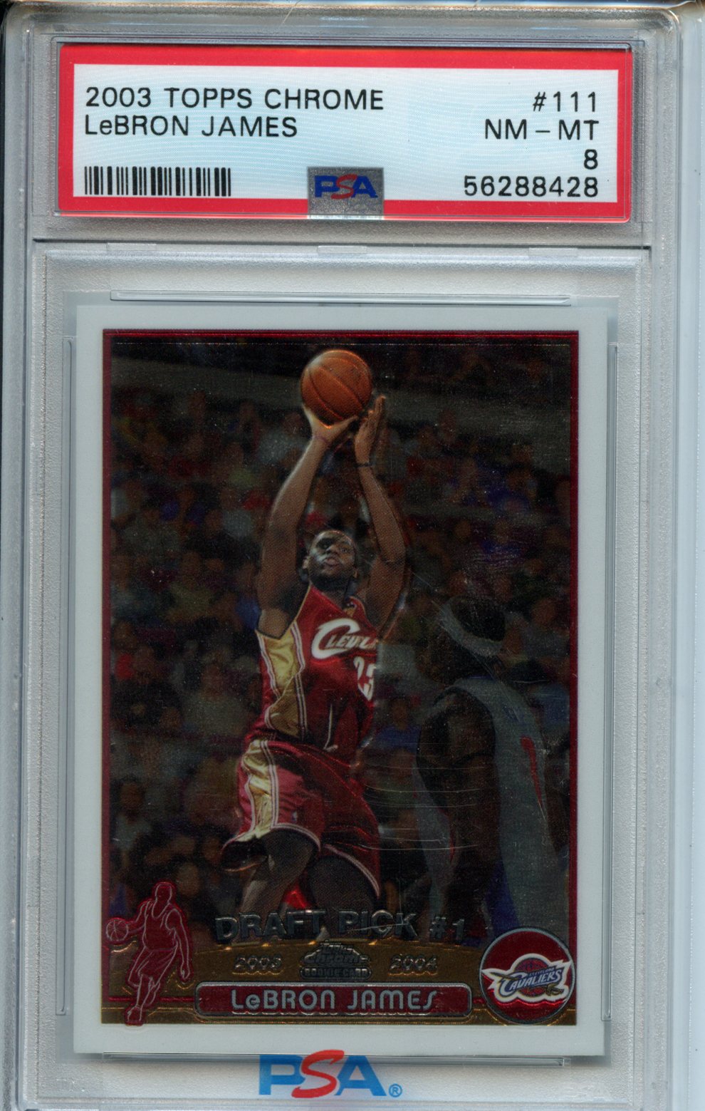 2003 Topps Chrome Draft Picks NY #111 LeBron James RC PSA 8